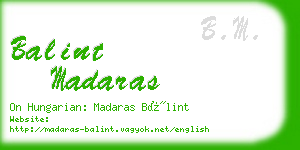 balint madaras business card